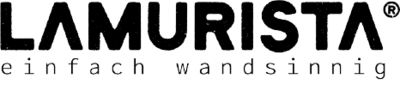 Das Logo von Lamurista zeigt den markanten Schriftzug in fetter Schrift, begleitet von dem Slogan 'einfach wandsinnig'.