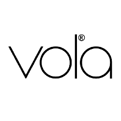 Das Logo von Vola zeigt einen modernen Schriftzug in klaren, minimalistischen Buchstaben auf weißem Hintergrund.