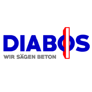 Das Logo zeigt den Schriftzug 'DIABOS' in blauer Schrift mit einem roten Sägeblatt, das den Text durchschneidet.